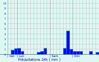 Graphique des précipitations prvues pour Saint-Bonnet-des-Bruyres