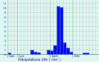 Graphique des précipitations prvues pour Saint-Pierre-du-Palais