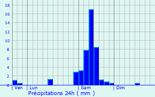 Graphique des précipitations prvues pour Montagne