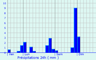 Graphique des précipitations prvues pour Salt-en-Donzy