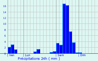 Graphique des précipitations prvues pour Neuffons