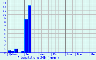 Graphique des précipitations prvues pour Boisseuil