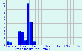 Graphique des précipitations prvues pour Vic-le-Comte