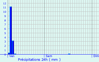 Graphique des précipitations prvues pour Berry-au-Bac