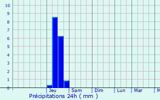 Graphique des précipitations prvues pour Puygiron
