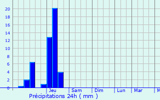 Graphique des précipitations prvues pour Remiremont