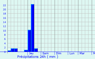 Graphique des précipitations prvues pour Nedde