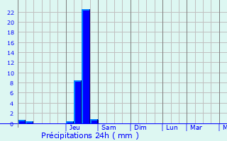 Graphique des précipitations prvues pour Villersrine