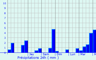Graphique des précipitations prvues pour Saligny-sur-Roudon