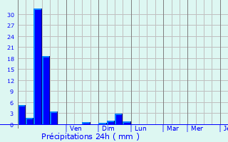 Graphique des précipitations prvues pour Salles