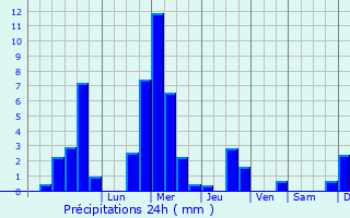 Graphique des précipitations prvues pour Steinen