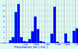 Graphique des précipitations prvues pour Interlaken