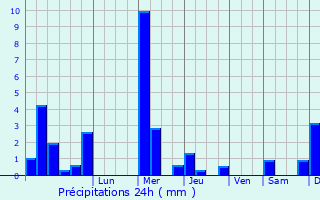 Graphique des précipitations prvues pour La Bruyre