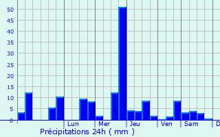 Graphique des précipitations prvues pour Somvarpet