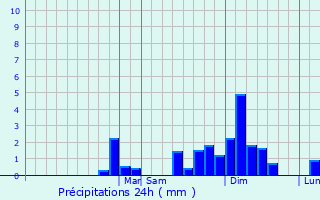 Graphique des précipitations prvues pour San Jos del Guaviare