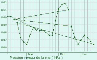 Graphe de la pression atmosphrique prvue pour Cmpeni