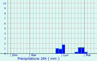 Graphique des précipitations prvues pour Savigny-sur-Braye