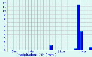 Graphique des précipitations prvues pour Tournai