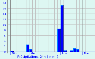 Graphique des précipitations prvues pour Chnech