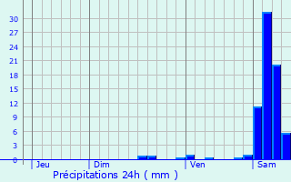 Graphique des précipitations prvues pour Escout