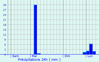 Graphique des précipitations prvues pour Orion