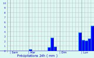 Graphique des précipitations prvues pour Roches