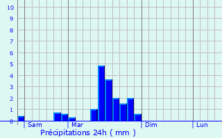 Graphique des précipitations prvues pour Comberjon