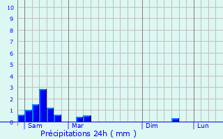 Graphique des précipitations prvues pour Schleiwenhaff