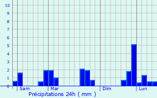 Graphique des précipitations prvues pour Ruan-sur-Egvonne