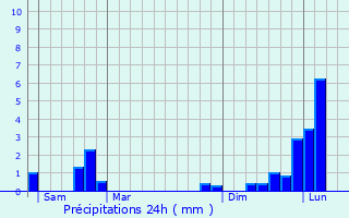 Graphique des précipitations prvues pour Saint-Bonnet-de-Four