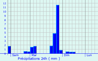 Graphique des précipitations prvues pour Saint-Sorlin-d