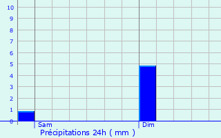 Graphique des précipitations prvues pour Brion