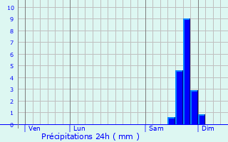 Graphique des précipitations prvues pour Brianonnet