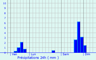 Graphique des précipitations prvues pour La Bruguire