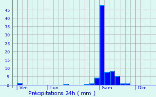 Graphique des précipitations prvues pour Mant