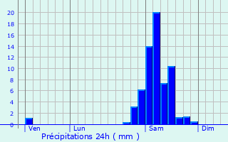 Graphique des précipitations prvues pour Castillon(Canton de Lembeye)