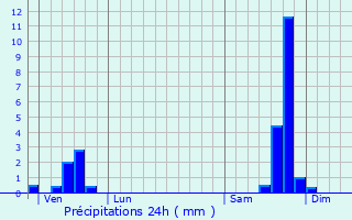 Graphique des précipitations prvues pour Saint-Andr-de-Valborgne