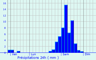 Graphique des précipitations prvues pour Igon