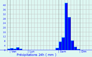 Graphique des précipitations prvues pour Saint-Martin-de-Goyne