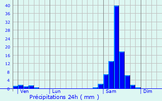 Graphique des précipitations prvues pour Braut