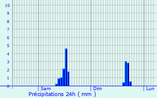 Graphique des précipitations prvues pour Languidic