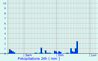 Graphique des précipitations prvues pour Roodt-ls-Ell