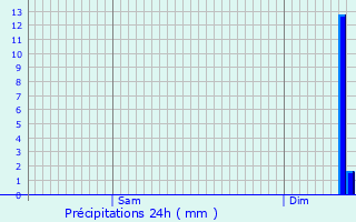 Graphique des précipitations prvues pour Saint-Ouen-le-Pin