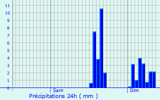 Graphique des précipitations prvues pour Bordres-sur-l