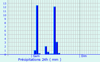 Graphique des précipitations prvues pour Dsertines