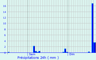 Graphique des précipitations prvues pour Marin