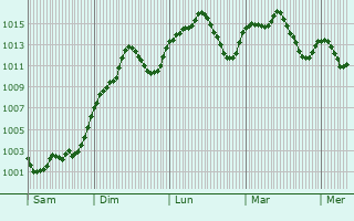 Graphe de la pression atmosphrique prvue pour Ciudad Lineal