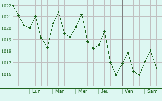 Graphe de la pression atmosphrique prvue pour Alachua