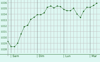 Graphe de la pression atmosphérique prévue pour Schlangen