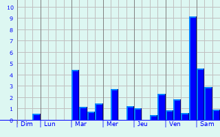 Graphique des précipitations prvues pour Montreuil-aux-Lions